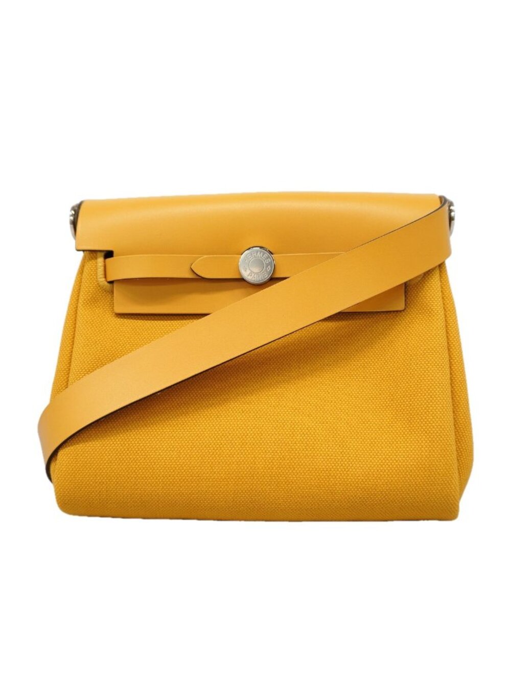 Hermes Shoulder Bag Herbag Zip Mini Toile Military Paille Silver